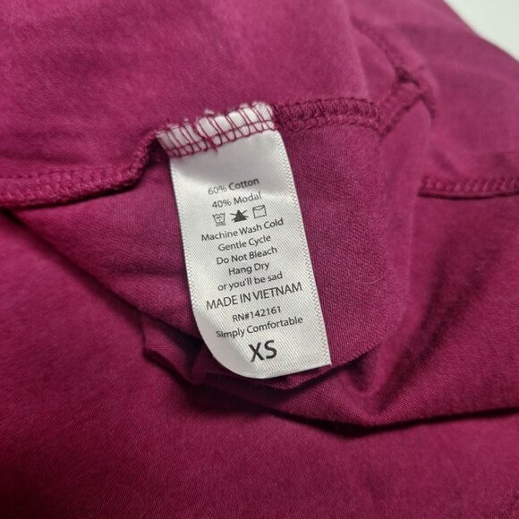 Lularoe Burgundy Carly Dress Womens XS Tee Shirt Style Front Chest Pocket Knee - Picture 8 of 11